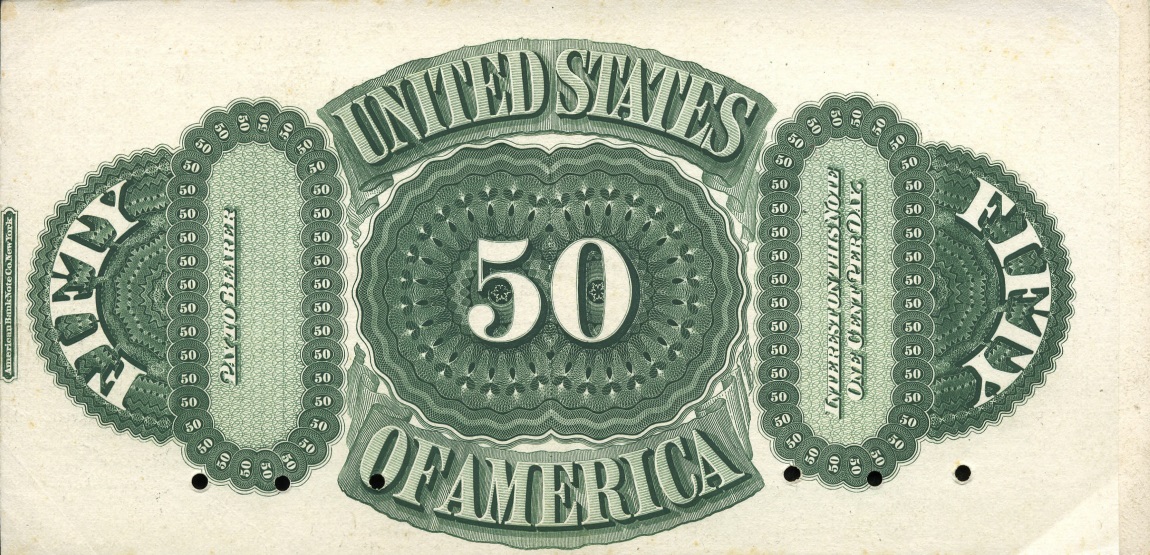 Back of United States p280: 50 Dollars from 1861
