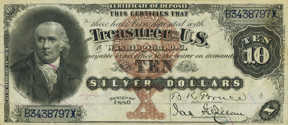 Front of United States p315b: 10 Dollars from 1880