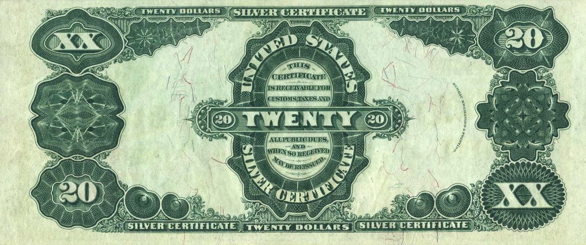 Back of United States p330: 20 Dollars from 1891