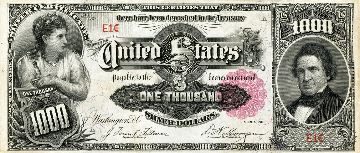 Front of United States p334: 1000 Dollars from 1891