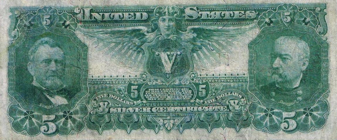 Back of United States p337: 5 Dollars from 1896