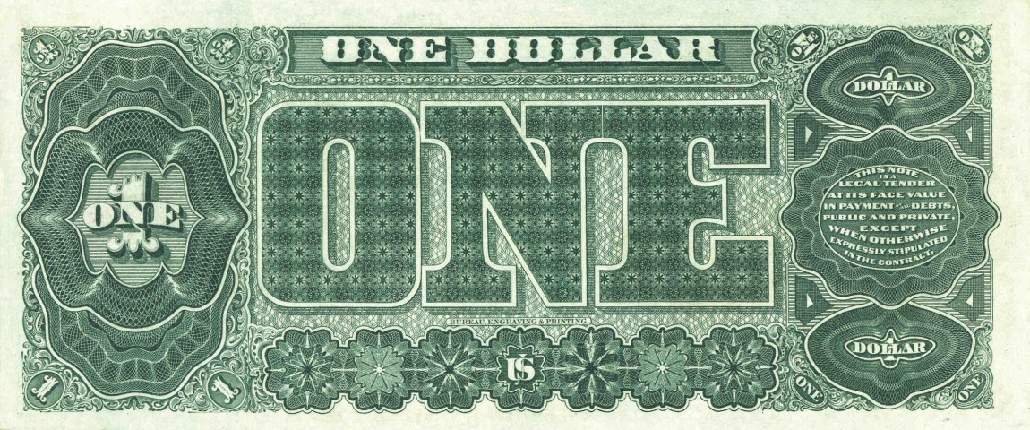 Back of United States p344: 1 Dollar from 1890