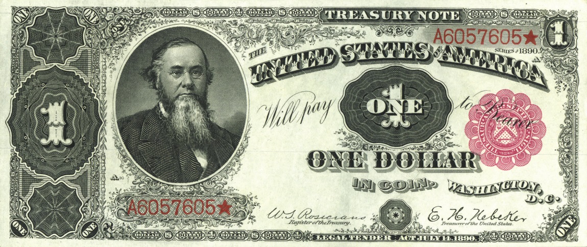 Front of United States p344: 1 Dollar from 1890