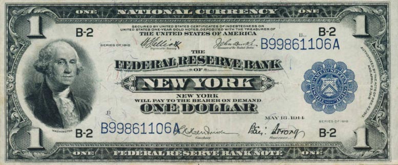 Front of United States p371: 1 Dollar from 1918