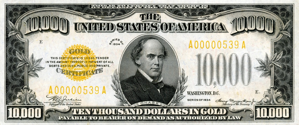 Front of United States p410: 10000 Dollars from 1934