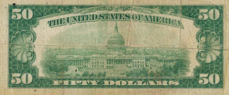 Back of United States p432L: 50 Dollars from 1934