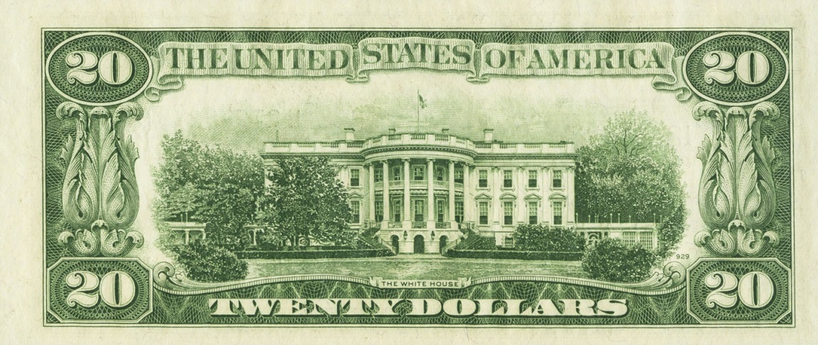 Back of United States p440e: 20 Dollars from 1950