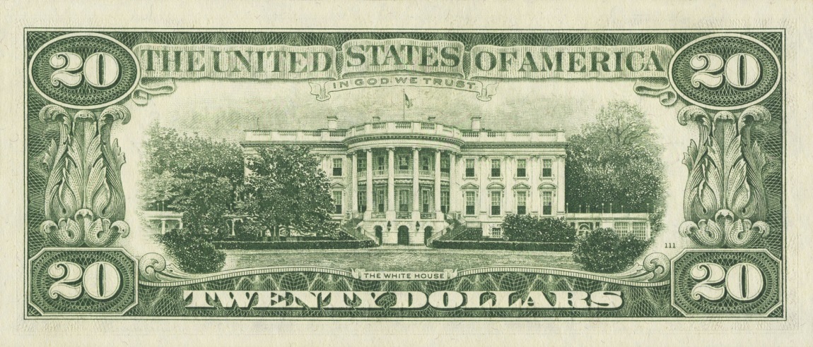 Back of United States p452c: 20 Dollars from 1969