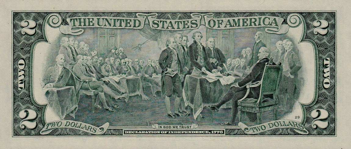 Back of United States p516b: 2 Dollars from 2003