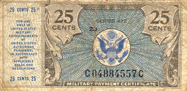 Front of United States pM17a: 25 Cents from 1948