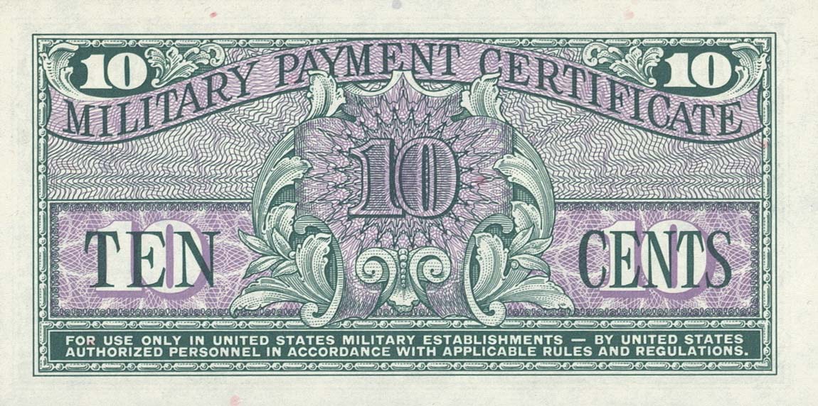 Back of United States pM51a: 10 Cents from 1964