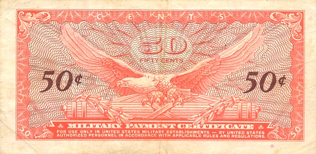 Back of United States pM60a: 50 Cents from 1965