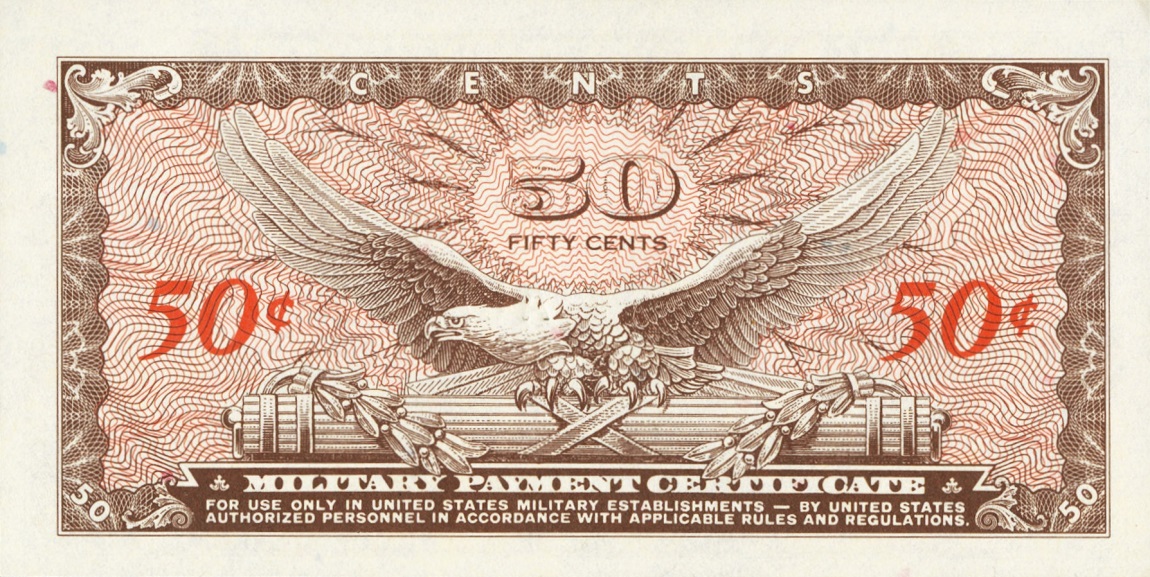 Back of United States pM72D: 50 Cents from 1969