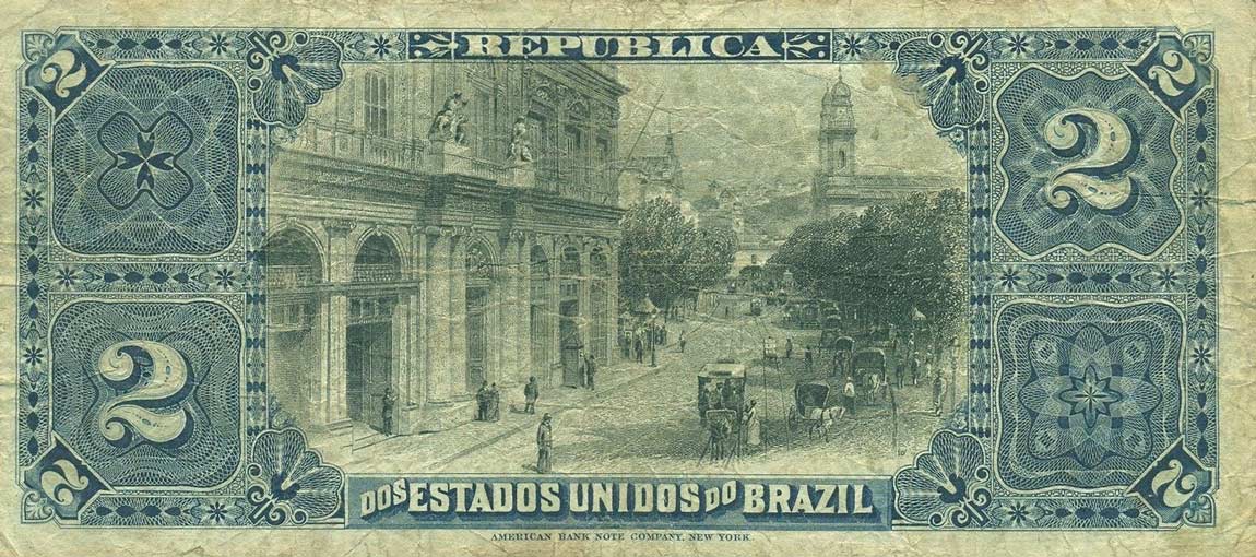 Back of Brazil p10b: 2 Mil Reis from 1890