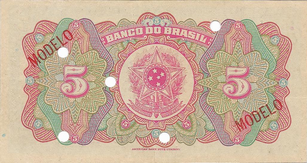 Back of Brazil p112s: 5 Mil Reis from 1923