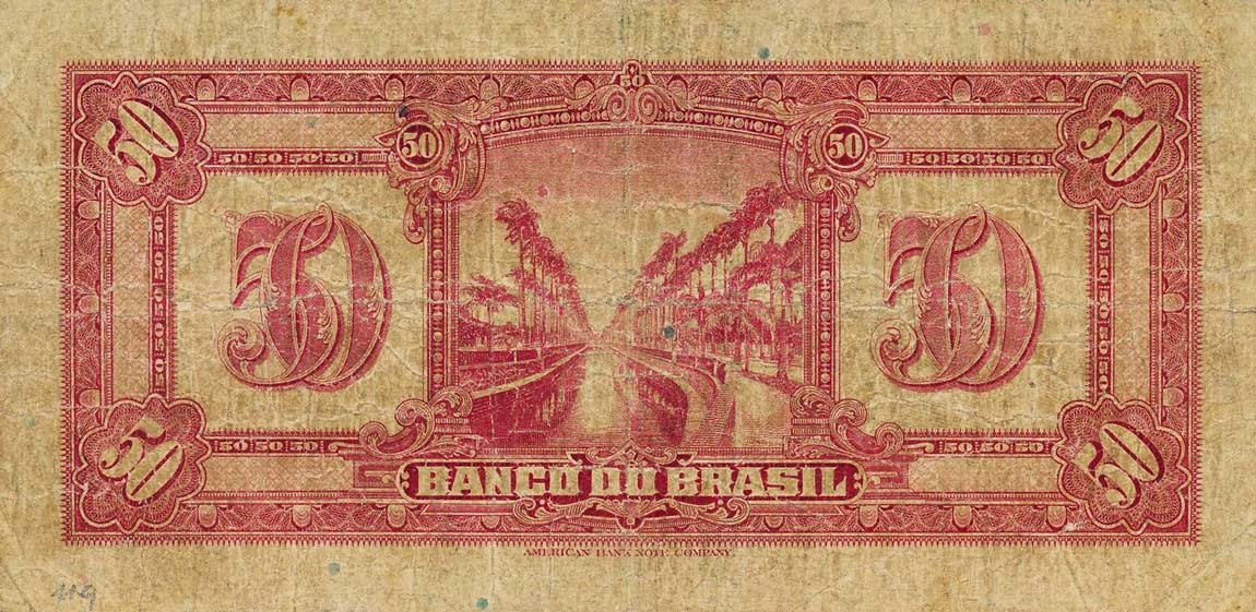 Back of Brazil p119a: 50 Mil Reis from 1923