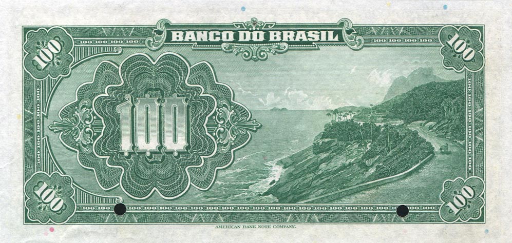 Back of Brazil p120s: 100 Mil Reis from 1923