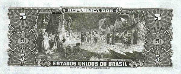 Back of Brazil p142a: 5 Cruzeiros from 1950