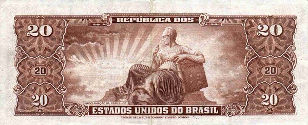 Back of Brazil p144a: 20 Cruzeiros from 1950