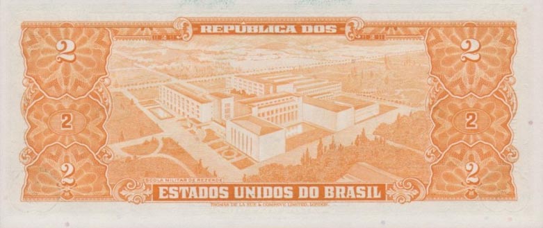 Back of Brazil p157Ac: 2 Cruzeiros from 1956