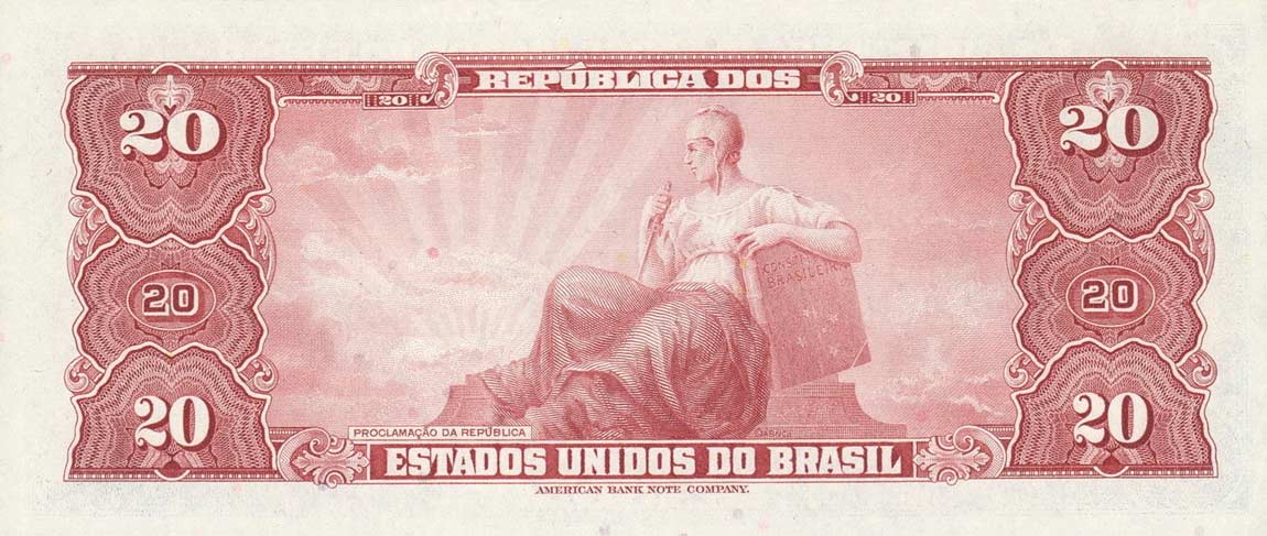 Back of Brazil p168b: 20 Cruzeiros from 1963