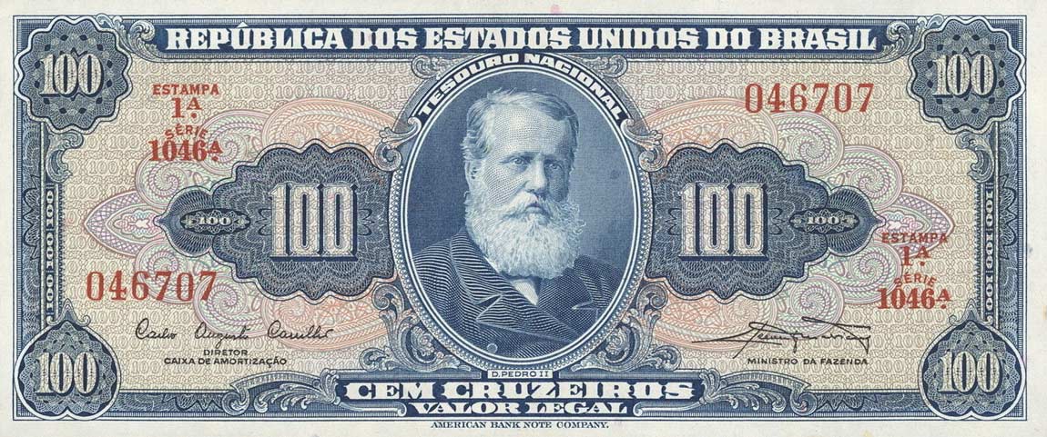 Front of Brazil p170a: 100 Cruzeiros from 1961