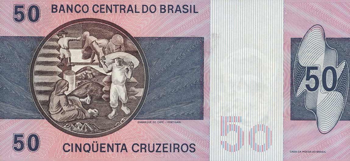 Back of Brazil p194b: 50 Cruzeiros from 1974