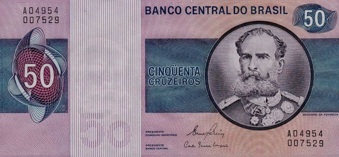 Front of Brazil p194c: 50 Cruzeiros from 1980
