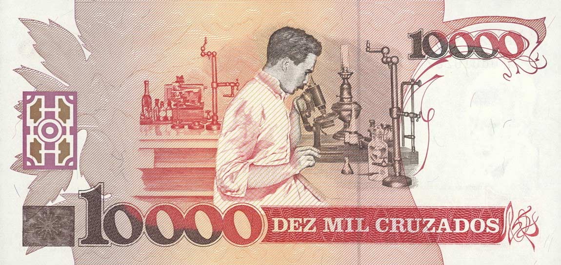 Back of Brazil p215a: 10000 Cruzados from 1989