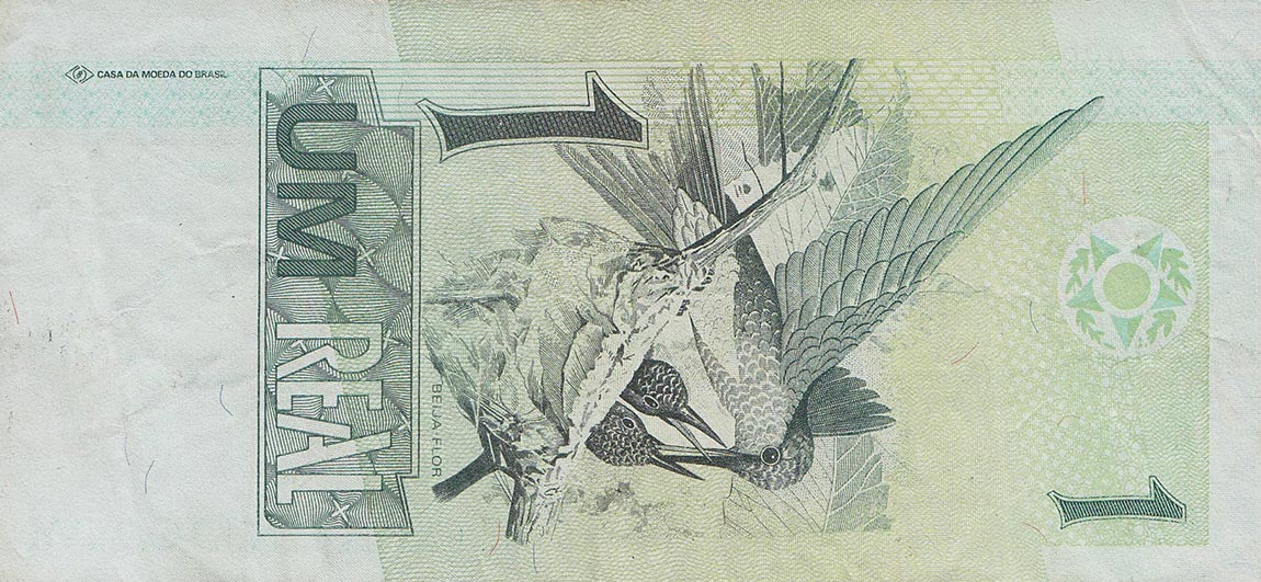 Back of Brazil p243Ae: 1 Real from 1997