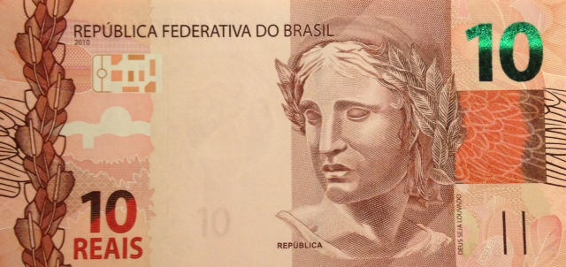 Front of Brazil p254a: 10 Reais from 2010