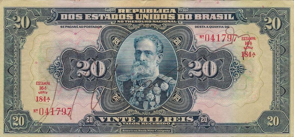 Front of Brazil p48c: 20 Mil Reis from 1931