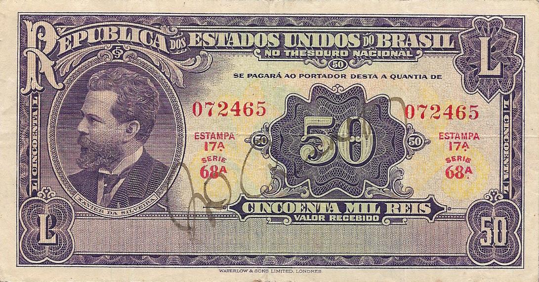 Front of Brazil p59a: 50 Mil Reis from 1936