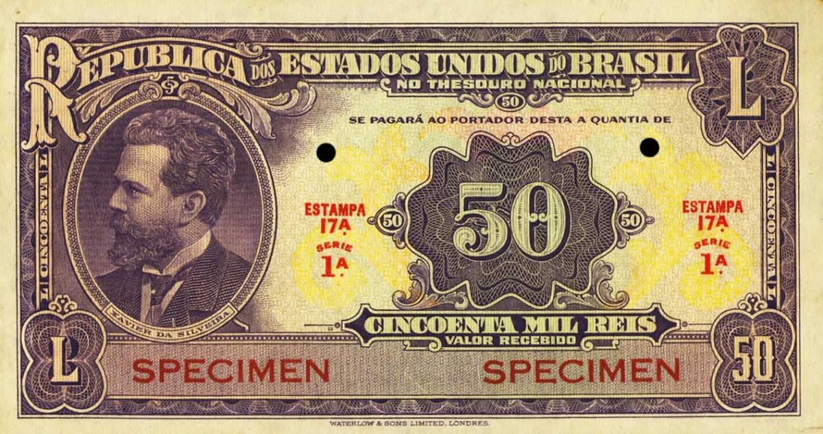 Front of Brazil p59s: 50 Mil Reis from 1936