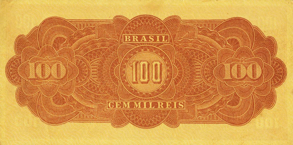 Back of Brazil p69s: 100 Mil Reis from 1924