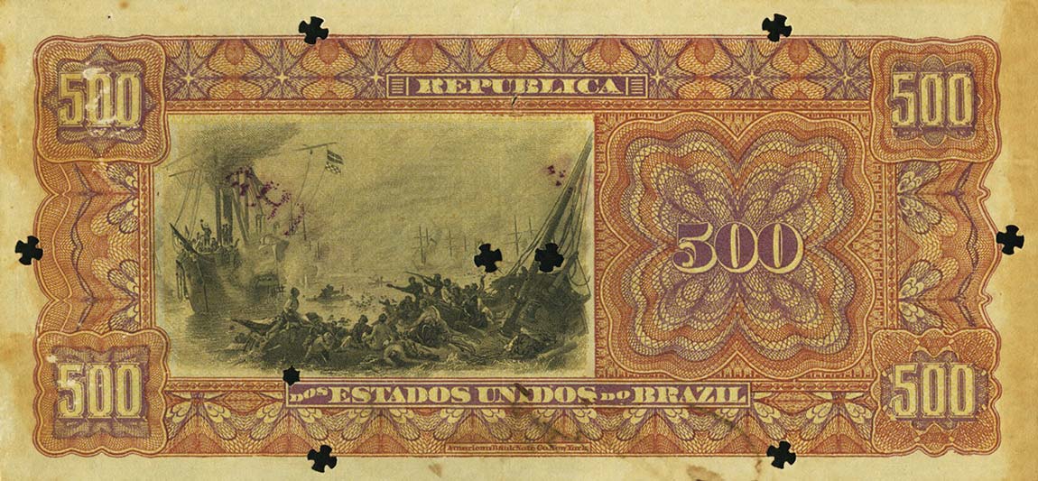 Back of Brazil p83s: 500 Mil Reis from 1897