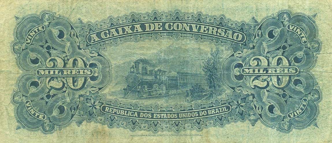 Back of Brazil p95: 20 Mil Reis from 1906