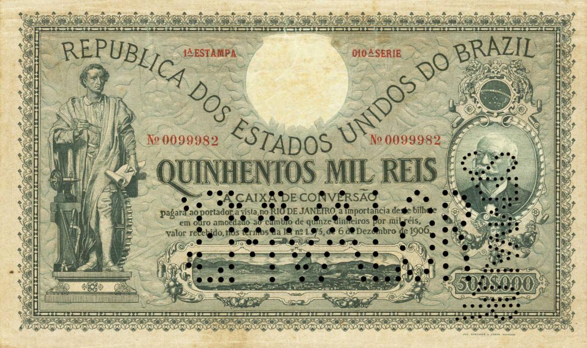 Front of Brazil p99r: 500 Mil Reis from 1906