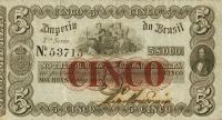 pA230 from Brazil: 5 Mil Reis from 1852
