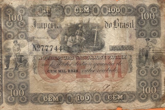 Front of Brazil pA234: 100 Mil Reis from 1852