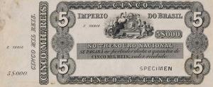 pA240s from Brazil: 5 Mil Reis from 1866