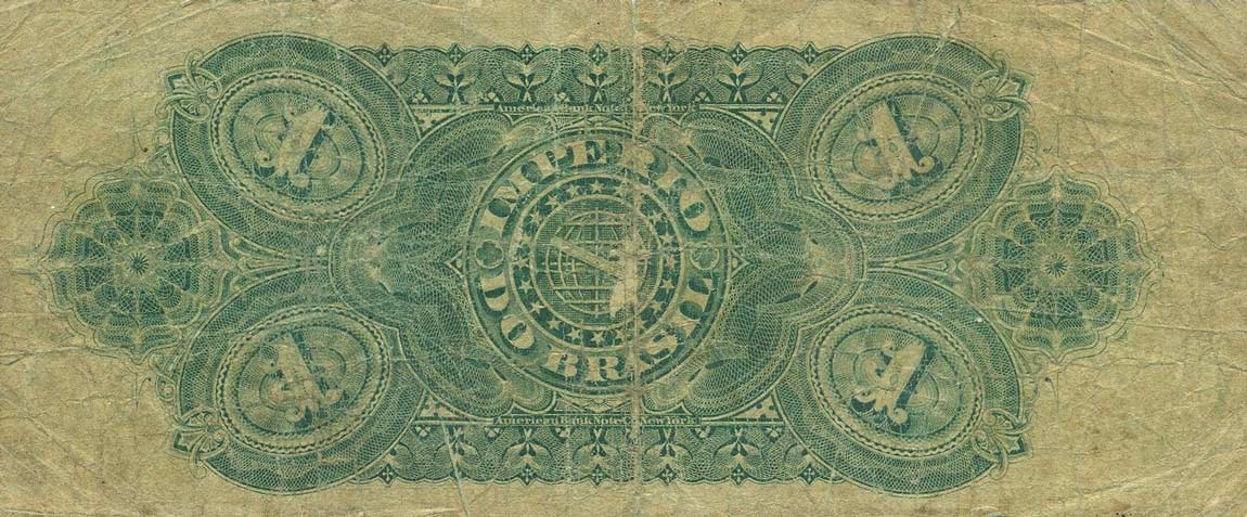 Back of Brazil pA250b: 1 Mil Reis from 1885