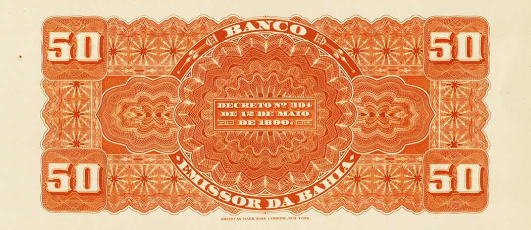 Back of Brazil pS565Bp: 50 Mil Reis from 1892