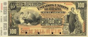 pS648p from Brazil: 100 Mil Reis from 1891