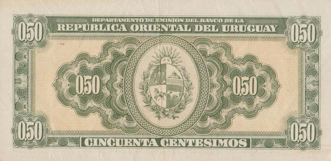 Back of Uruguay p34: 50 Centesimos from 1939