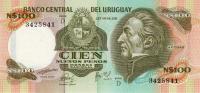 p62b from Uruguay: 100 Nuevos Pesos from 1980