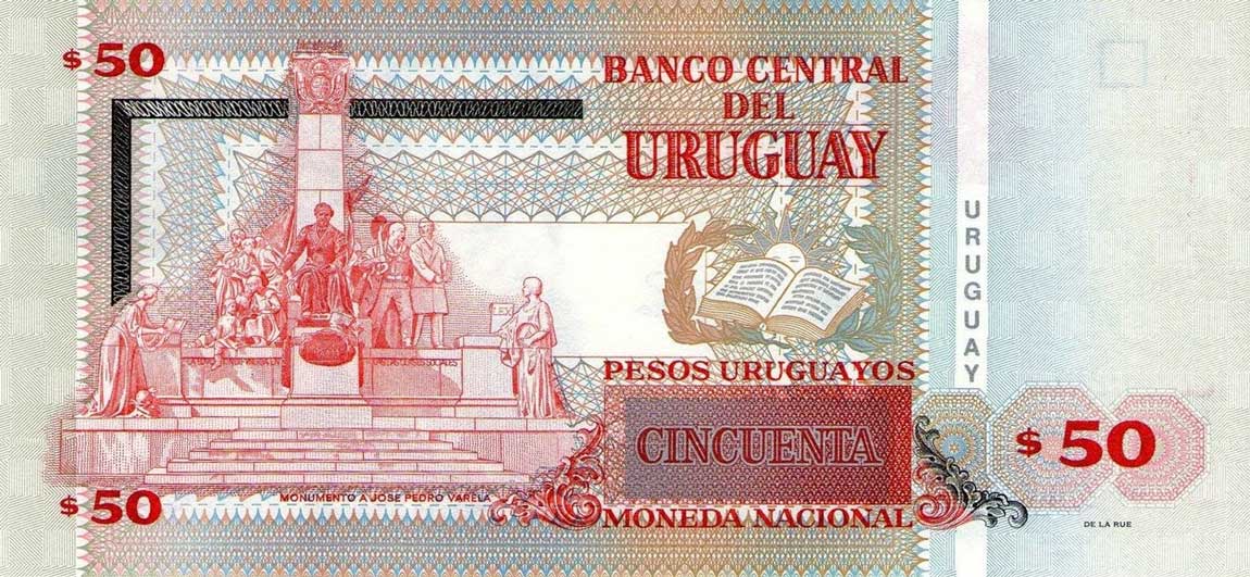 Back of Uruguay p87b: 50 Pesos Uruguayos from 2011