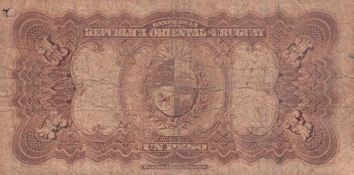 Back of Uruguay p9b: 1 Peso from 1924