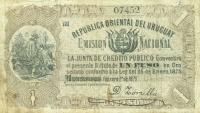 pA118 from Uruguay: 1 Peso from 1875