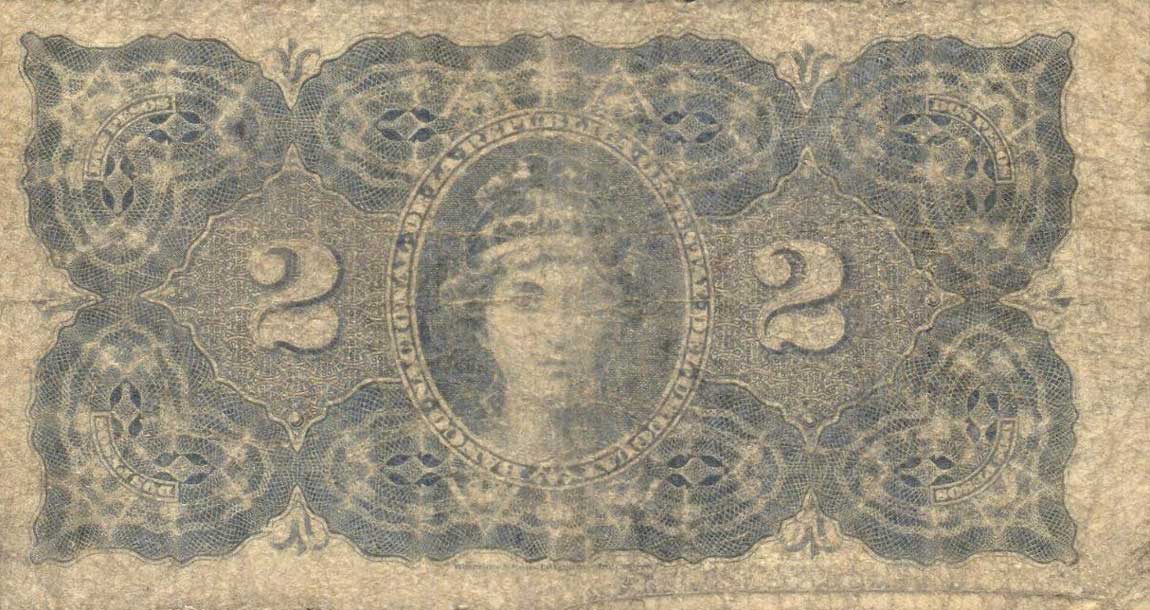 Back of Uruguay pA91a: 2 Pesos from 1887